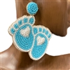 13-6070   BABY FEET SEED BEAD EARRINGS