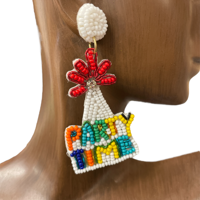 13-6085 PARTY TIME SEED BEAD EARRINGS