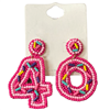 13-6090 40'' BIRTHDAY SEED BEAD EARRINGS