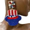 13-6248  AMERICAN FLAG MOUSE SEED BEAD EARRINGS