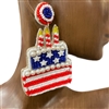 13-6249  AMERICAN CAKE  SEED BEAD EARRINGS