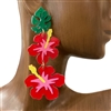 13-6283 RED LILY ACRYLIC EARRINGS