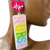 13-63 09 NURSE MULTI COLOR ACRYLIC EARRINGS