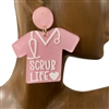 13-6312 SCRUB LIFE T SHIRT ACRYLIC EARRINGS