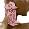 13-6315  FLORAL HAT & BOOTS ACRYLIC EARRINGS