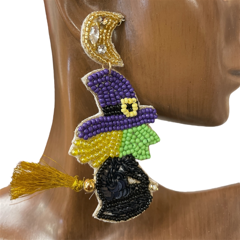 13-6494 WITCH SEED BEAD EARRINGS