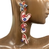 13-6842 RED, WHITE & BLUE USA SEED BEAD EARRINGS