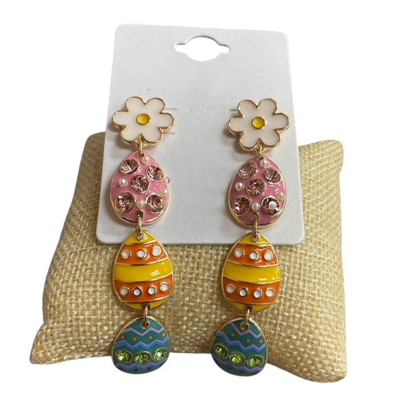 13-7133  MULTICOLOR  EGG  EARRINGS