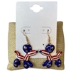 13-7243 STARS & STRIPES BALLOON DOG DANGLE EARRINGS