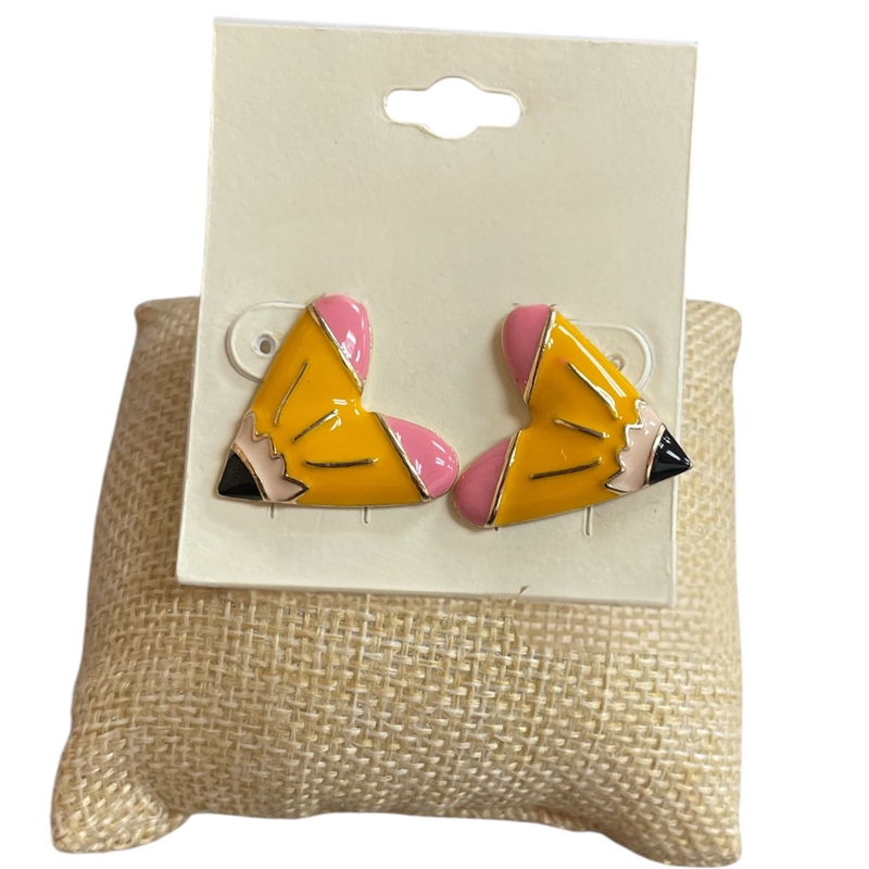 13-7252  HEART  PENCIL   EARRINGS