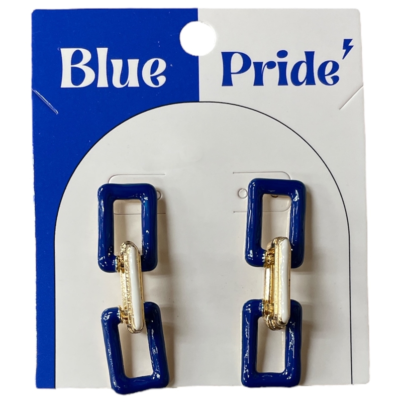 13-7270BL GOLD BLUE LINKS POST EARRINGS