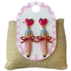 13-7446  PINK PENCIL GOLD POST EARRINGS