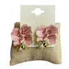 13-7541P  BLUE  FLOWER & BEE LARGE STUD EARRINGS