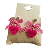 13-7603P  HOT PINK  BE MINE   HEART EARRINGS
