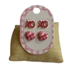 13-7614 PINK HEART 2PC SET EARRINGS