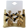 13-7662 LEOPARD PRINT GOLD COWBOY HAT DANGLE EARRINGS