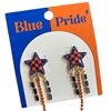 13-7921BLOR BLUE & ORANGE STAR PRIDE POST EARRINGS