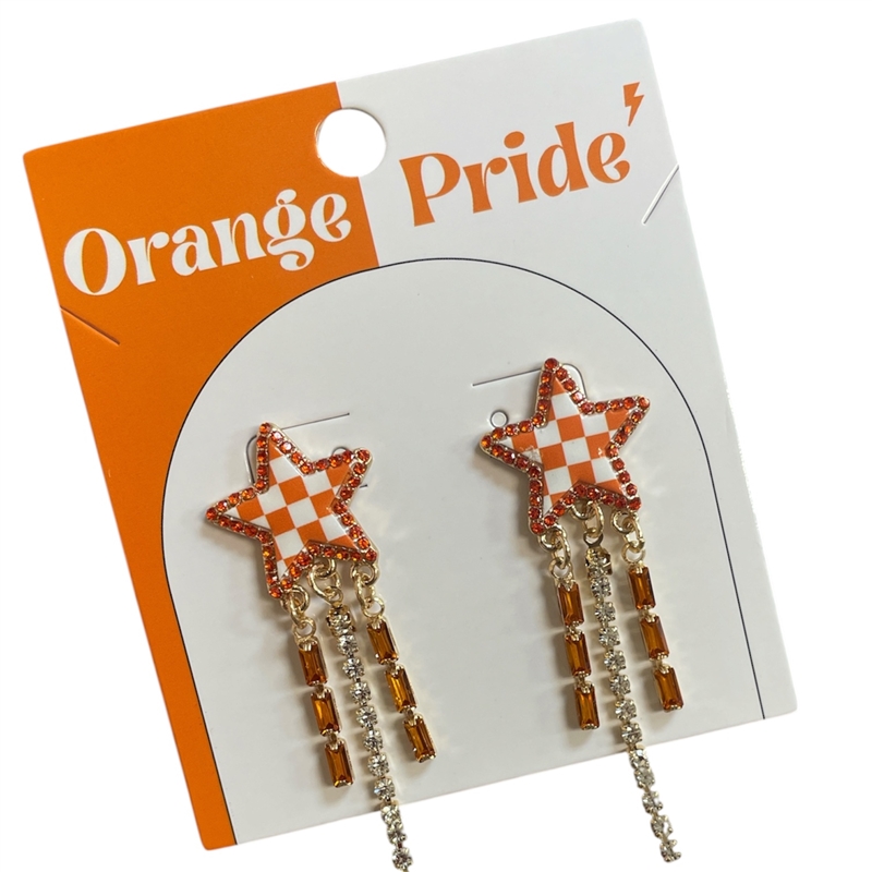 13-7921OR ORANGE STAR PRIDE POST EARRINGS