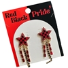 13-7921RDBK RED & BLACK STAR PRIDE POST EARRINGS