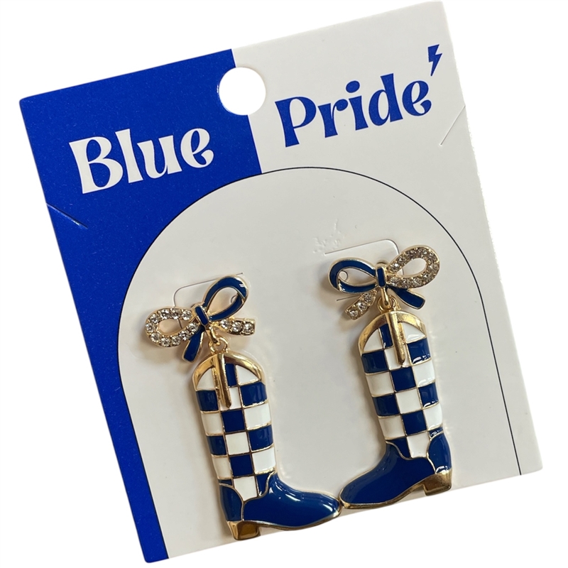 13-7924BL BLUE PRIDE BOOT EARRINGS