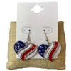 13-7950 SILVER AMERICAN FLAG HEART EARRINGS