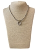 1305  CIRCLE RHODIUM PLATED BEADED BALL NECKLACE