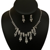 13109 SILVER CLEAR RHINESTONES SET NECKLACE