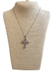 13184 PINK RHINESTONE SMALL CROSS SHORT NECKLACE