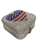 1340AM   AMERICAN FLAG HEART RHINESTONE JEWELRY BOX