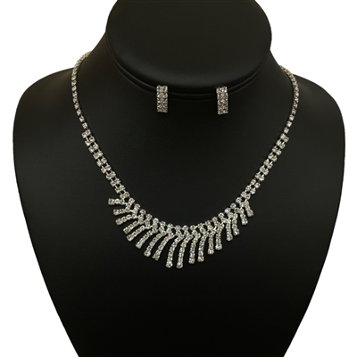13534 CLEAR SILVER  SET NECKLACE