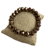 140CFE 10MM COFFE METALLIC CRYSTAL BRACELET