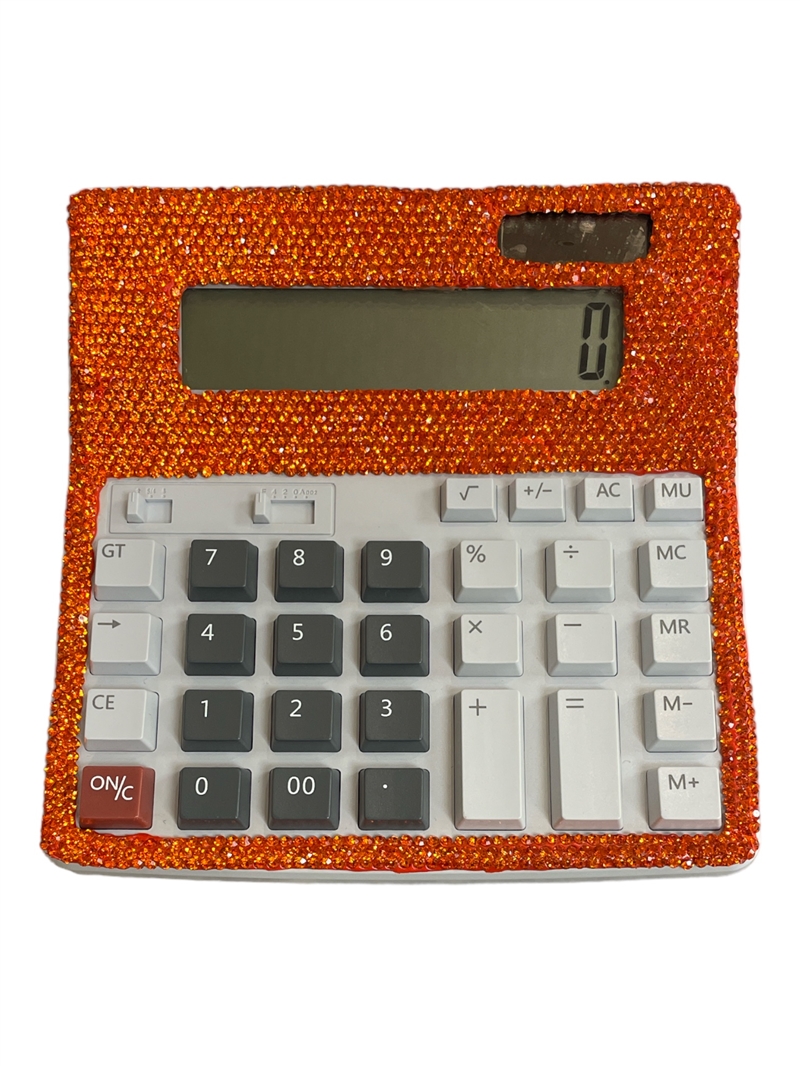 1425OR  ORANGE  RHINESTONES CALCULATOR