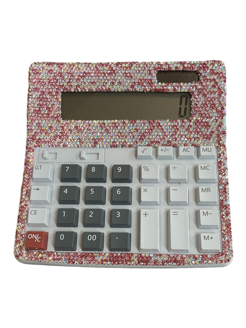 1425PN  PINK RHINESTONES CALCULATOR