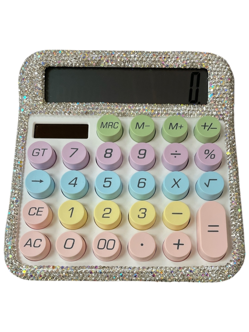 1426AB AB RHINESTONE RAINBOW CALCULATOR