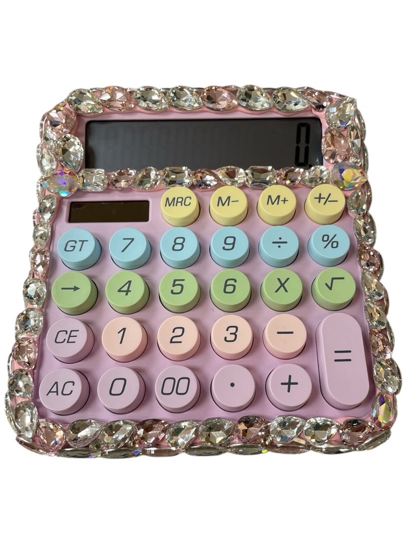 1427PK CRYSTAL PINK RAINBOW CALCULATOR