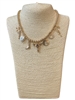 15-2188  BEADED PEARL MULTI CHARM GOLD WESTERN NECKLACE