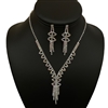 15134 AB-SILVER RHINESTONES SET NECKLACE