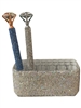 1525-AB  SILVER AB RHINESTONE PEN HOLDER