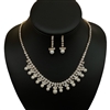 15425  RHINESTONES & PEARL SET NECKLACE