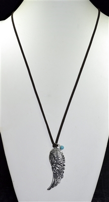 15558 ANGEL WING SUEDE NECKLACE