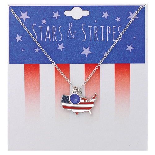 15625SA-S AMERICAN FLAG STATE NECKLACE