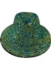 1575BE  EMERALD BLING 100% POLYESTER ADJUSTABLE FEDORA HAT
