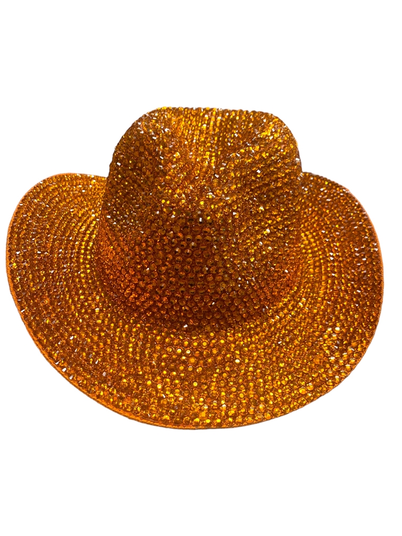 1575OR ORANGE BLING ADJUSTABLE COWBOY HAT