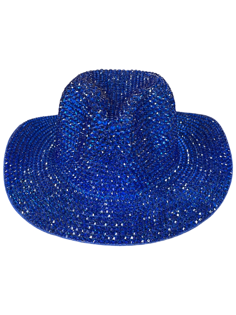 1575RB ROYAL BLUE  BLING  ADJUSTABLE COWBOY HAT