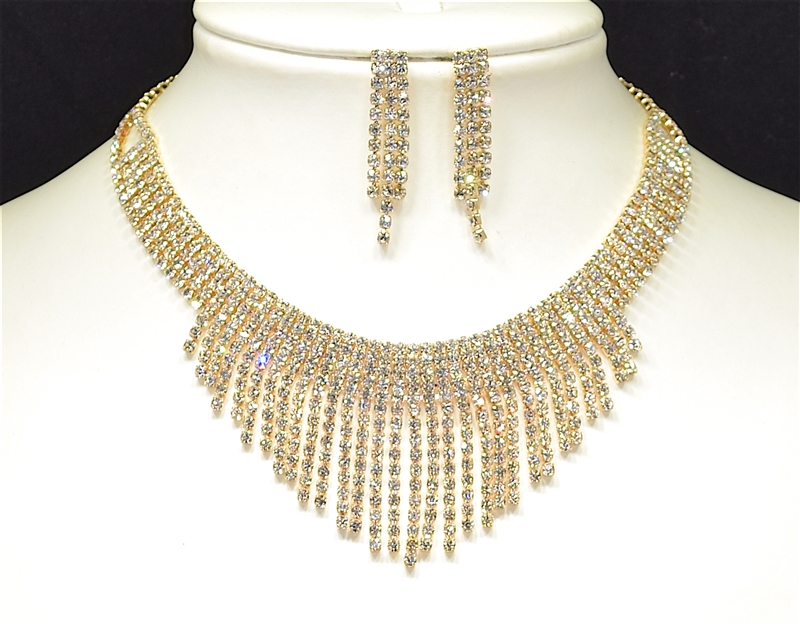 15833 ELEGANT RHINESTONE NECKLACE SET