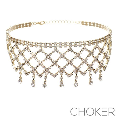 15886CR WEB DRAPED CHOKER