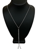 16013BK  47 LONG'' BLACK RHINESTONE NECKLACE