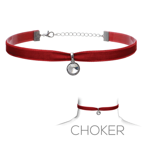 16060LSI VELVET/DIAMOND CHOKER