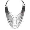 16070JT-BN RHINESTONE 12 ROW LAYERED DRAPE NECKLACE