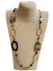 160BG  BLACK GOLD NATURAL STONE NECKLACE